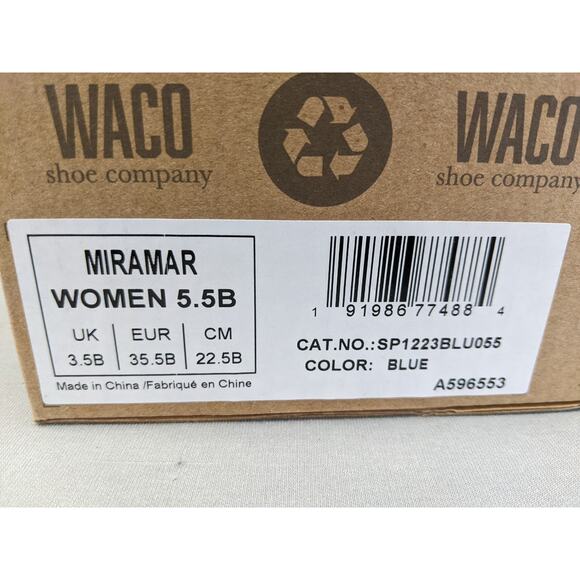 Spenco Miramar SP1223BLU Women Brown Blue Synthetic Flip-Flops Sandals Sz W5.5 B - Picture 8 of 9